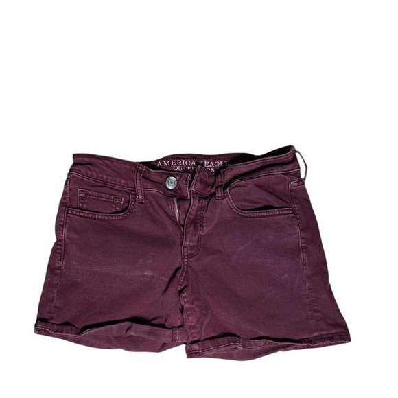 American Eagle Outfitters Pants - American Eagle Burgundy Super Stretch High-Rise Shorts – Size 6
